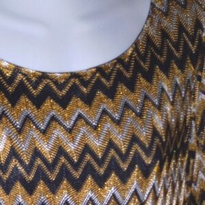 Gold Metallic Knit Party Dress